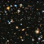 The universe is a very big place -- these are galaxies billions of light years away.