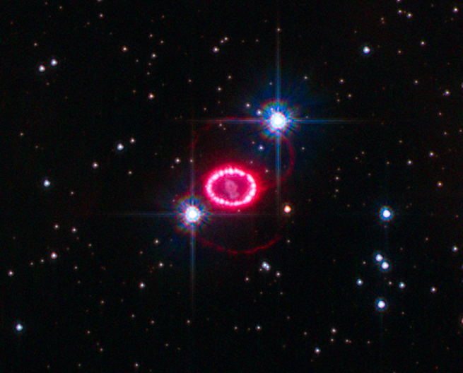 The remains the supergiant star some 168,000 light years away.
Image Credit: ESA / NASA / Hubble