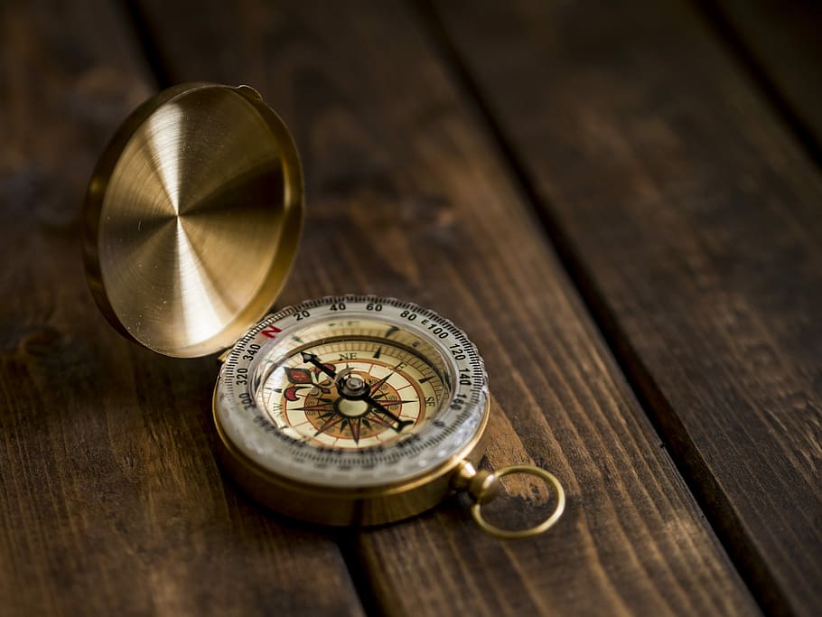 Movement of a compass's needle is driven by the electromagnetic force.